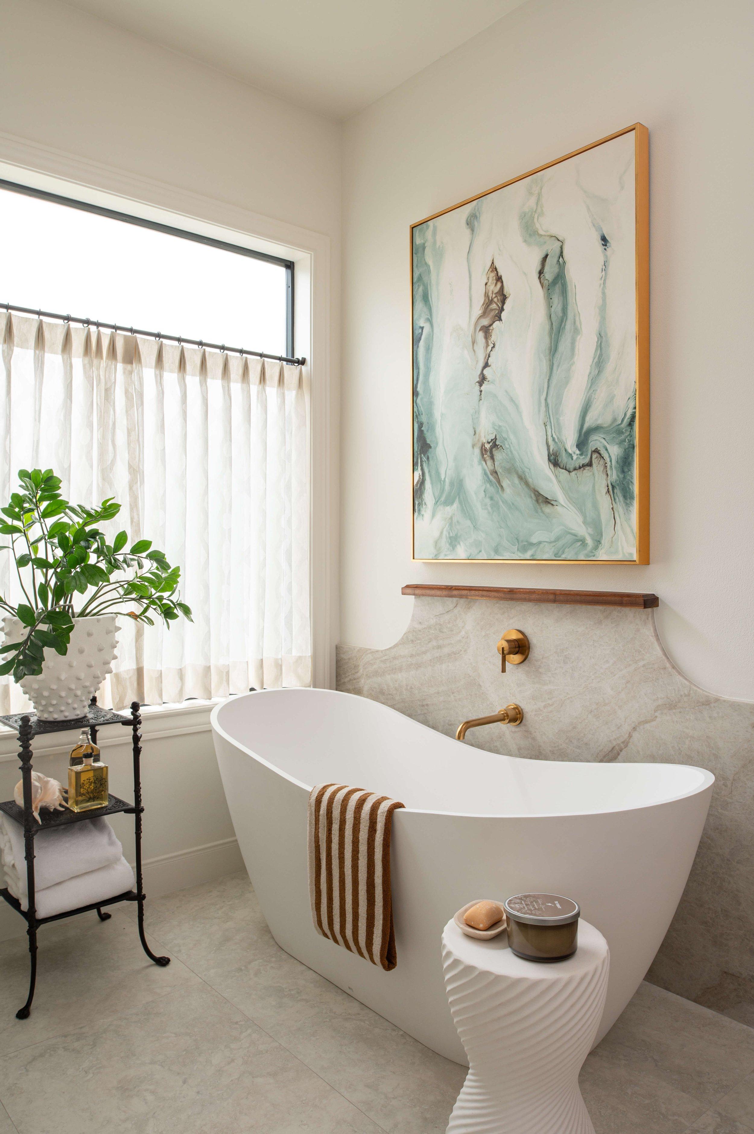 Newly installed replacement bathtub