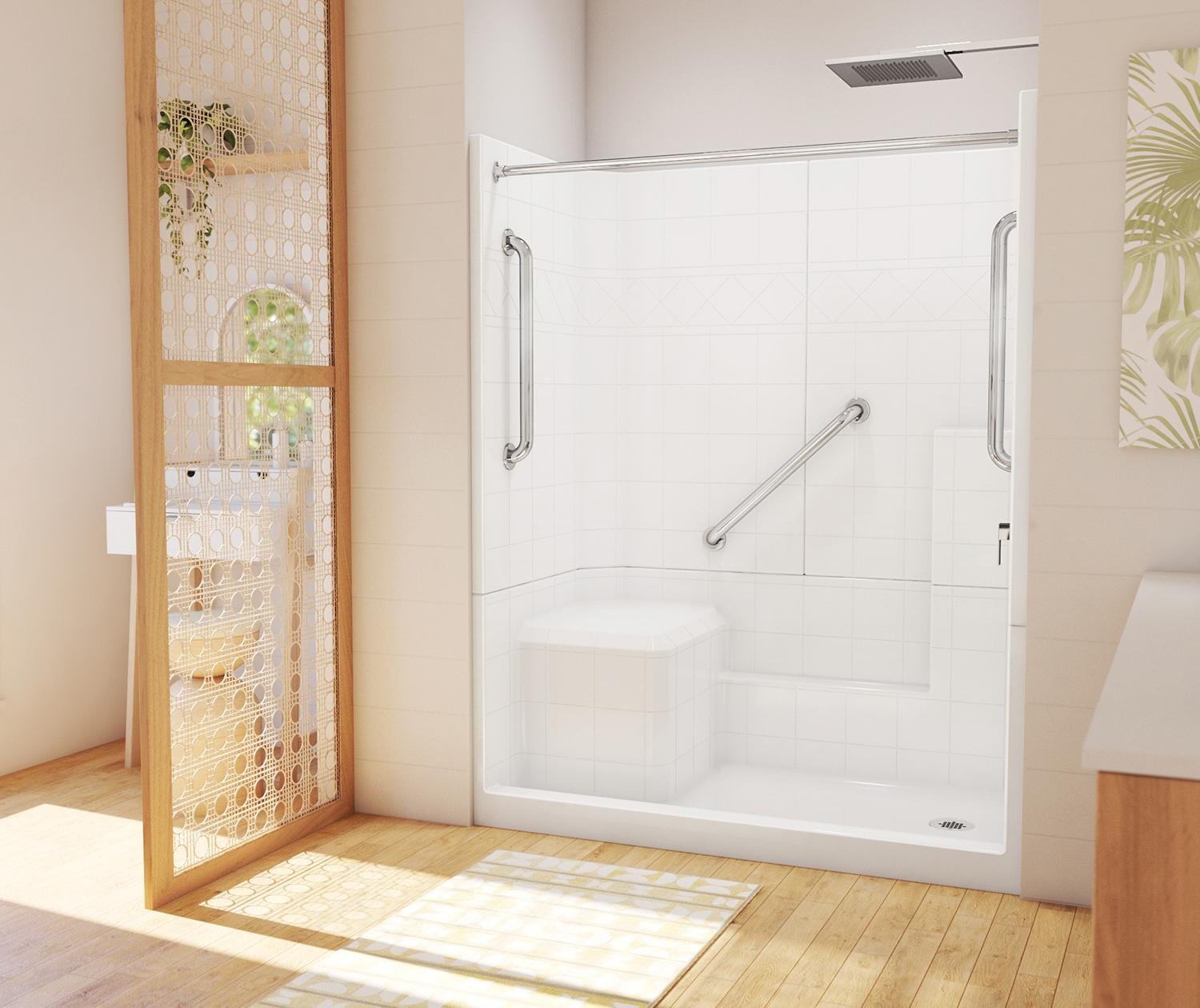 Walk-in tub with door and safety seating